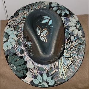 One of a kind hand painted hat from YAYA KIEU of BeyondTheCanvas.